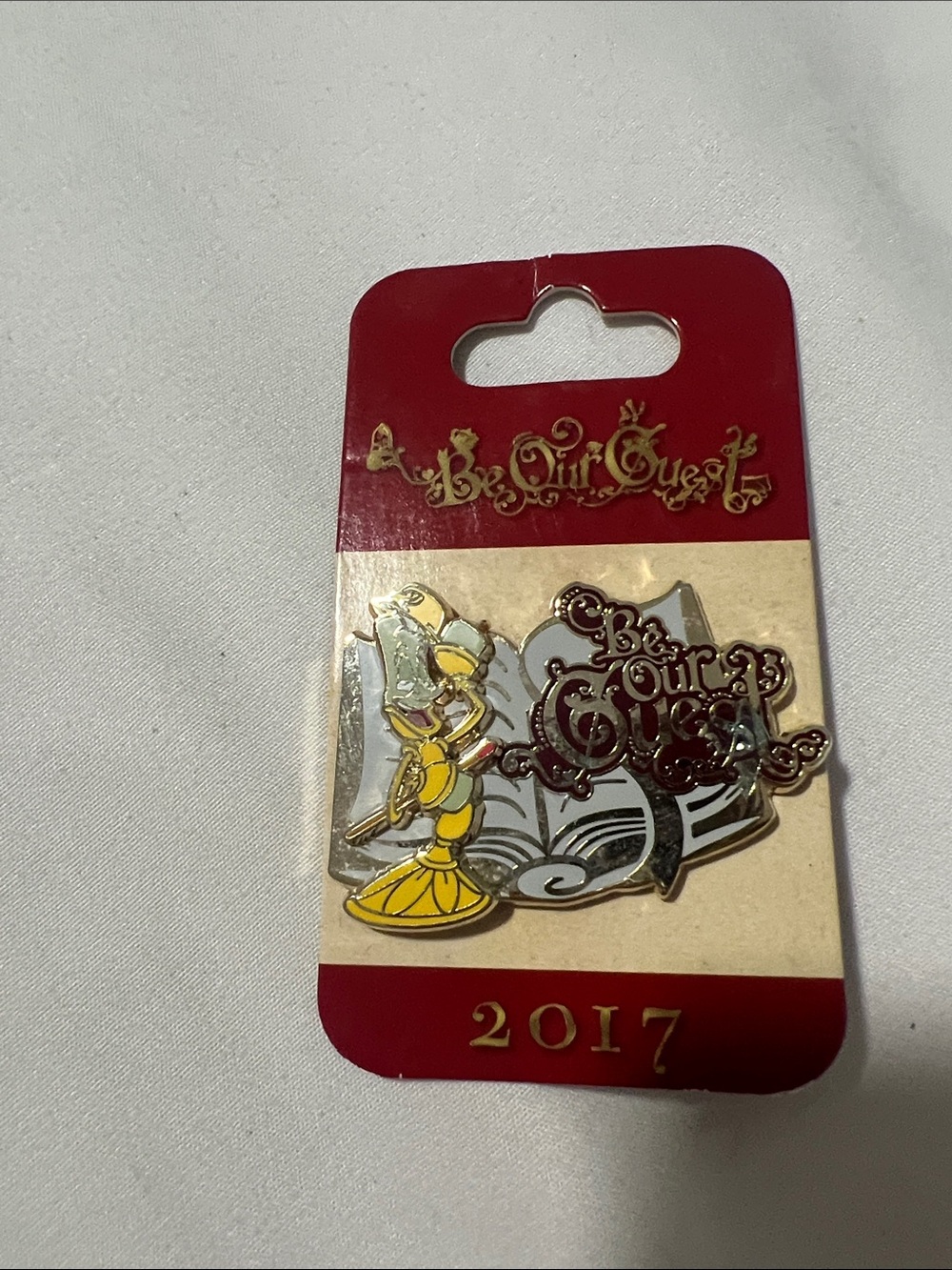 Disney Yellow & Red 'Be Our Guest' Enamel Pin - Disney Store Cast Exclusive